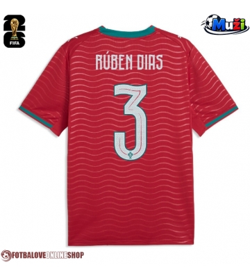 Portugalsko Ruben Dias #3 Domácí Dres MS 2026 Krátkým Rukávem